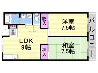 惣友ハイツ参【4階】の間取り