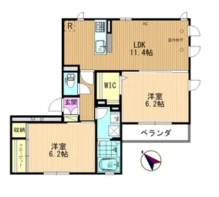 グランドソレイユII【3階】の間取り