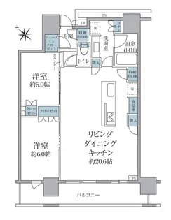 ブリリアザタワー東京八重洲アヴェニュー【5階】の間取り