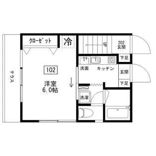 HIKハイツ(エイチアイケイハイツ)【1階】の間取り