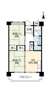 UR東門真【8階】の間取り
