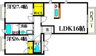 サンライズ朝日が丘【3階】の間取り
