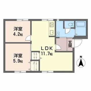 フォレスト88【1階】の間取り