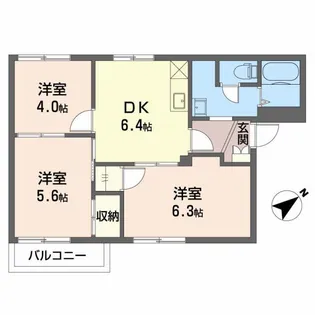 タウニイエードB【1階】の間取り