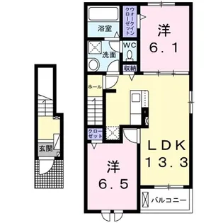 ベルルーナ小月【2階】の間取り