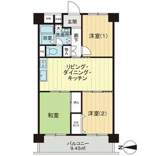 シャトー西梅田【9階】の間取り