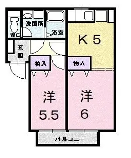 ピーコック・ブルー【1階】の間取り