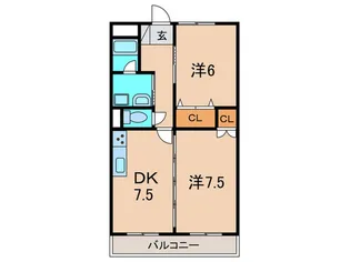 ハイツユニゾン【2階】の間取り