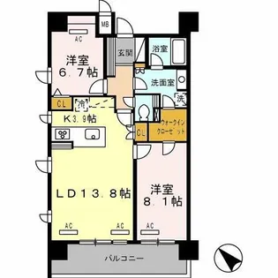 ロイヤルパークス豊洲【3階】の間取り