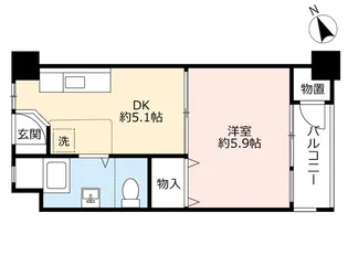 UR壬生相合【5階】の間取り