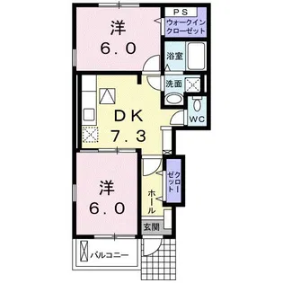 カーサ フェリス II【1階】の間取り