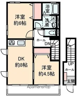 カーサ楠の木B【2階】の間取り