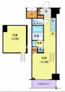ロイジェントパークス千葉中央【15階】の間取り