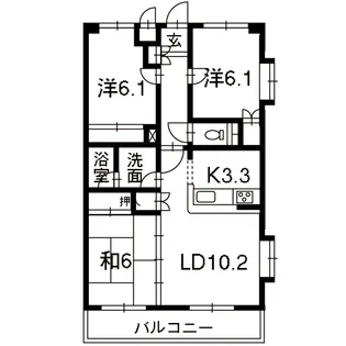 ロイヤルシティI【3階】の間取り