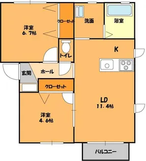 カロスクレーネ【2階】の間取り