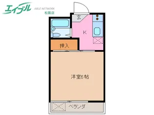 コーポレッド【1階】の間取り