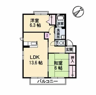 カミーリア B棟【2階】の間取り