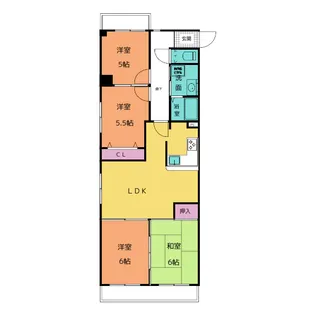 宝西春ハイツ【4階】の間取り