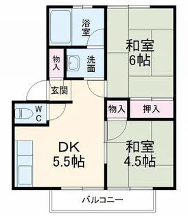 ハイツテイクスメル【2階】の間取り