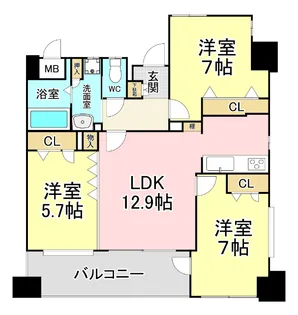 ニューサンリバー13番館【5階】の間取り