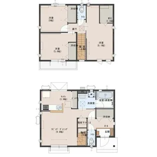 栃木県小山市東城南2【一戸建】の間取り