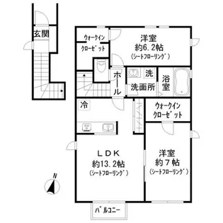 CASA DE ROSA【2階】の間取り