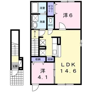 2LDKの間取り画像