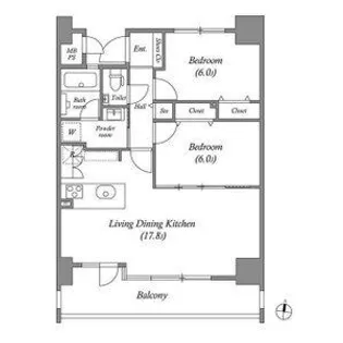 茶屋ヶ坂ライズ【5階】の間取り