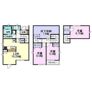 愛知県豊明市栄町南舘【一戸建】の間取り