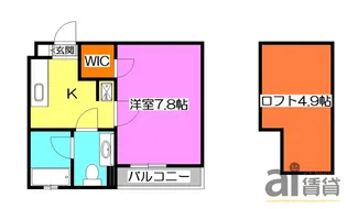 埼玉県川越市大字的場【アパート】の間取り
