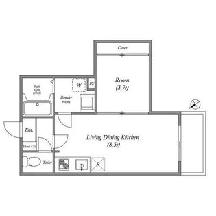 ハーモニーテラスRen相川【2階】の間取り