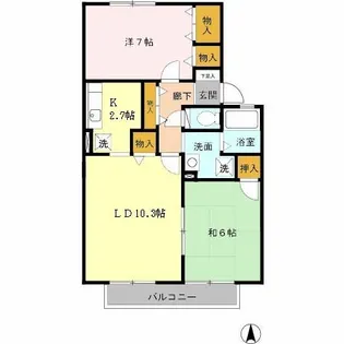 大阪府枚方市茄子作1【アパート】の間取り