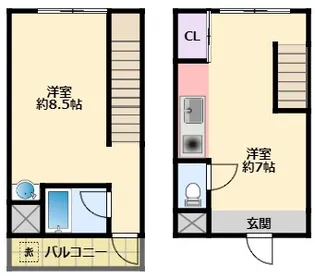 コンパクトメゾネット21【1階】の間取り
