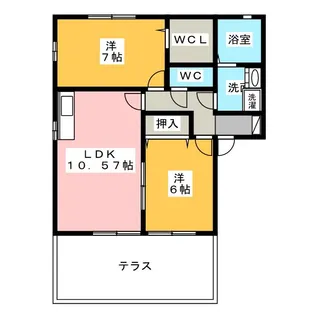 アンソレイユD【1階】の間取り