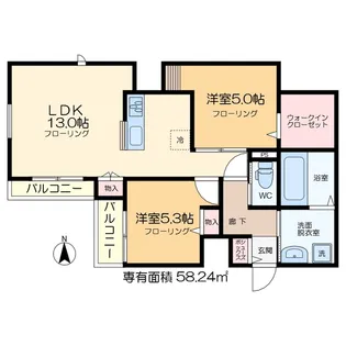 ル リアン【3階】の間取り