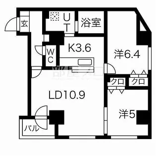北海道札幌市西区二十四軒三条1【マンション】の間取り