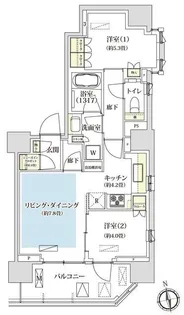 パークホームズ西荻窪アベニュー【8階】の間取り