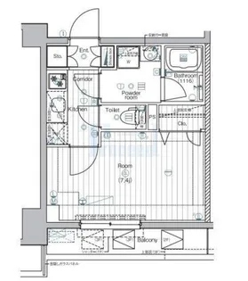 プレミアムキューブ文京江戸川橋#mo【2階】の間取り