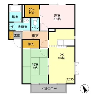 フラワーガーデン川木谷 C【2階】の間取り