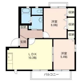 クレールB【2階】の間取り