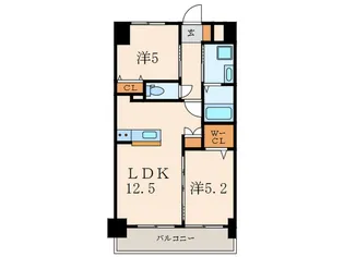 ニューリバー黄金【2階】の間取り