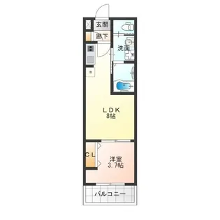 アッシュメゾン花園町III【3階】の間取り