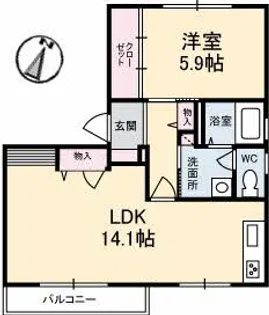 フレグランス竹原 B棟【2階】の間取り