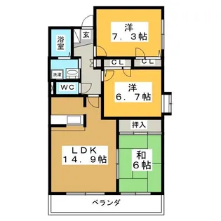 グラスランド21【2階】の間取り