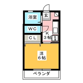 秋広コーポB【1階】の間取り