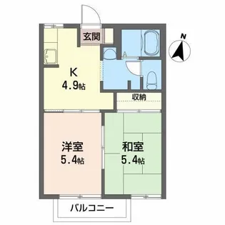 コンフォルタ藤沢町 A【2階】の間取り