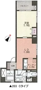 スクエアードコート日本橋人形町【2階】の間取り