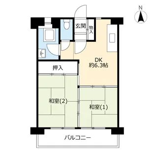 UR札幌南三条第二【6階】の間取り