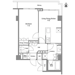 エルスタンザ平河町【13階】の間取り