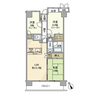ディアハイム北松戸【5階】の間取り